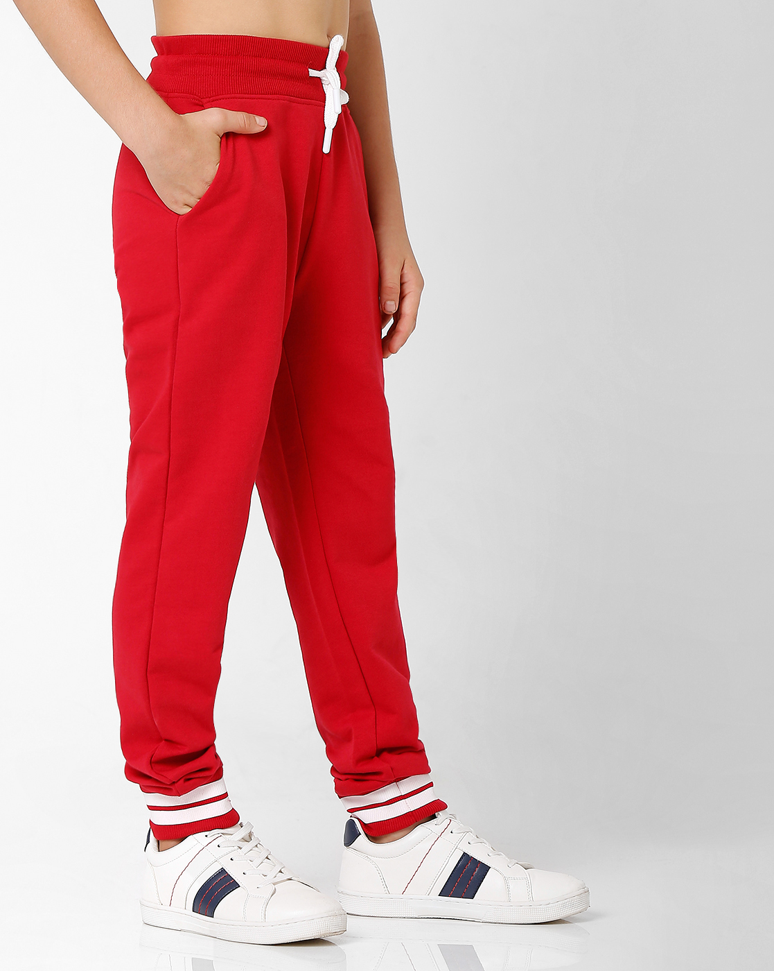 GAS KIDS Boys Solid Red Trackpants